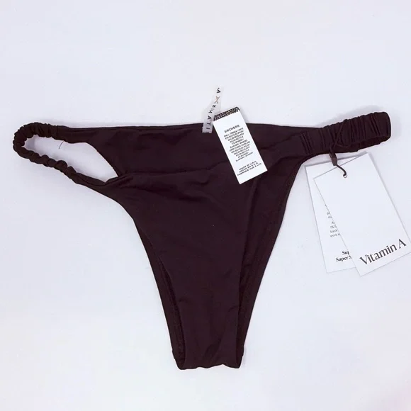 VITAMIN A Black Lennon Bralette & Zuri Bottom Bikini Set Sz M (8) - Picture 11 of 14